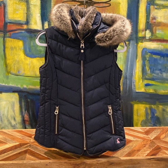 Joules Jackets & Coats Joules Warm Collection Puff Fitted Vest W Removable Hood And Pockets